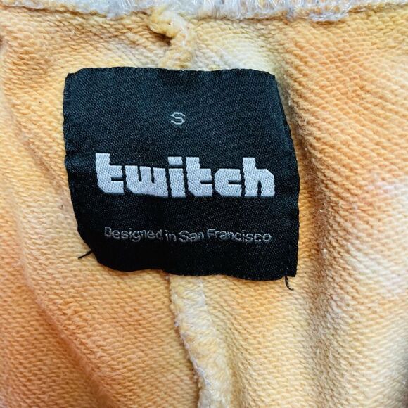 Twitch Jogger Pants Sweatpants Mens S Orb Tie Dye Pocket Logo Drawstring Lounge - Picture 3 of 11